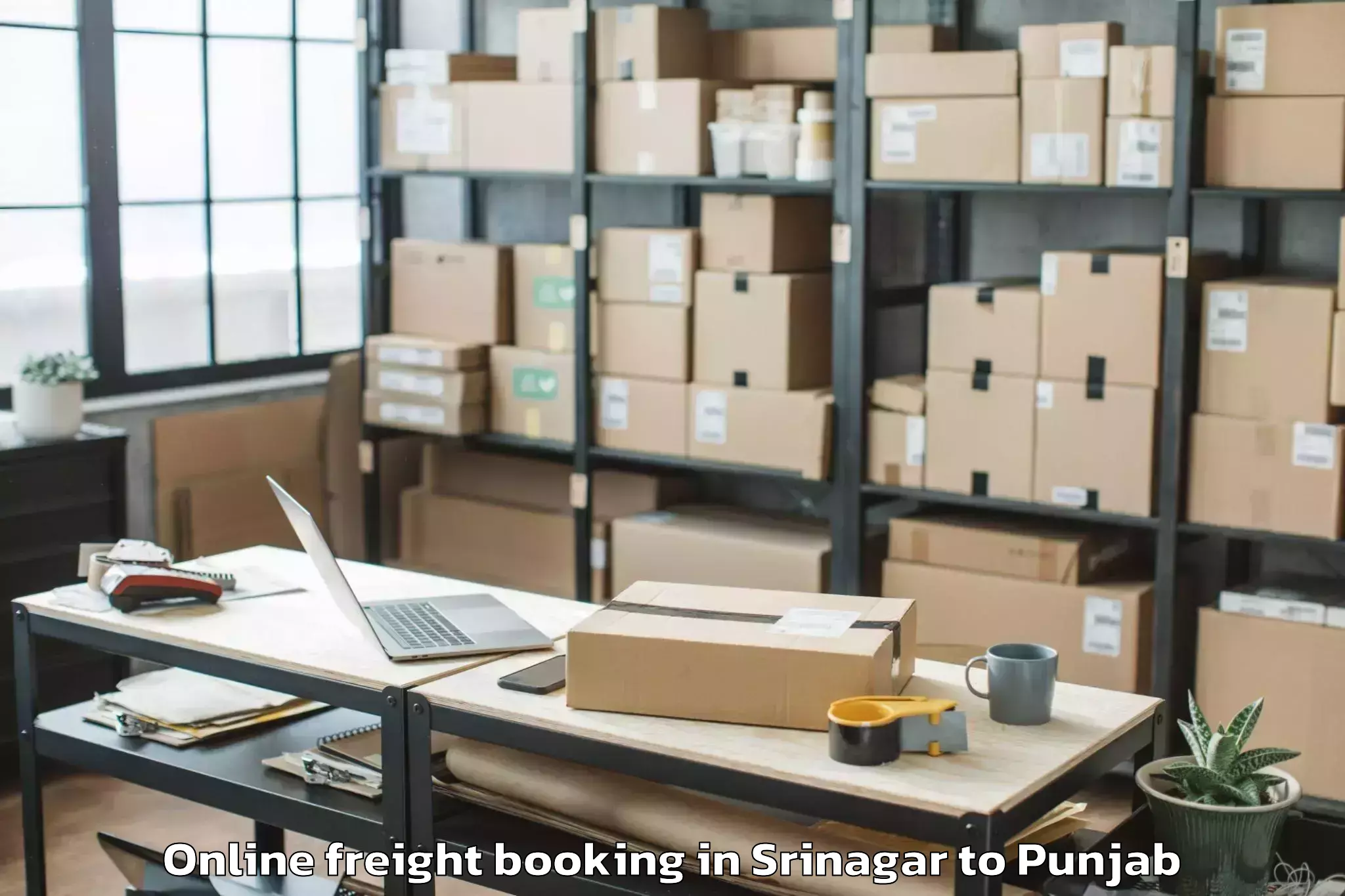 Book Srinagar to Dasuya Online Freight Booking Online